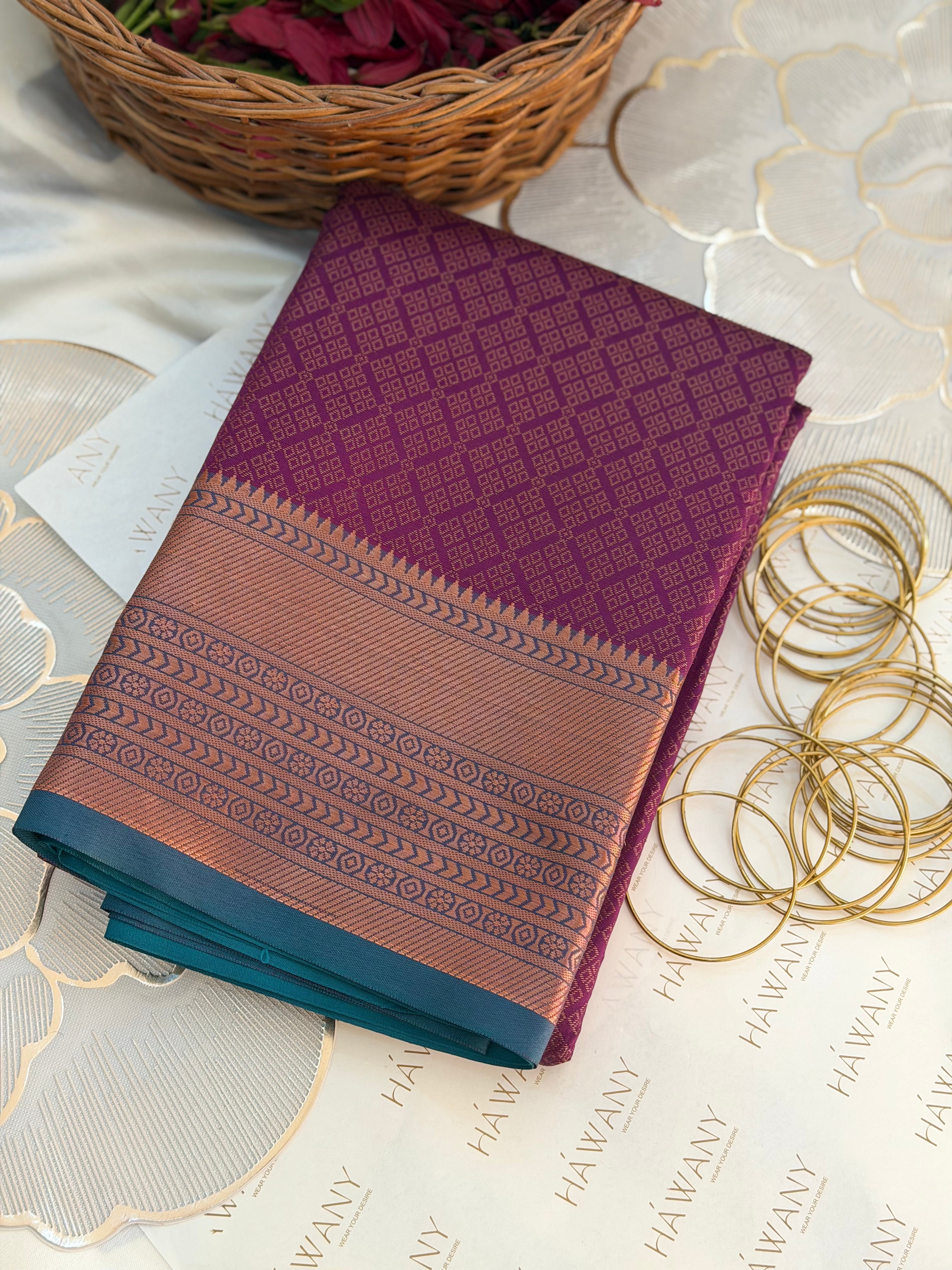 TARA- PURPLE AND PEACOCK BLUE