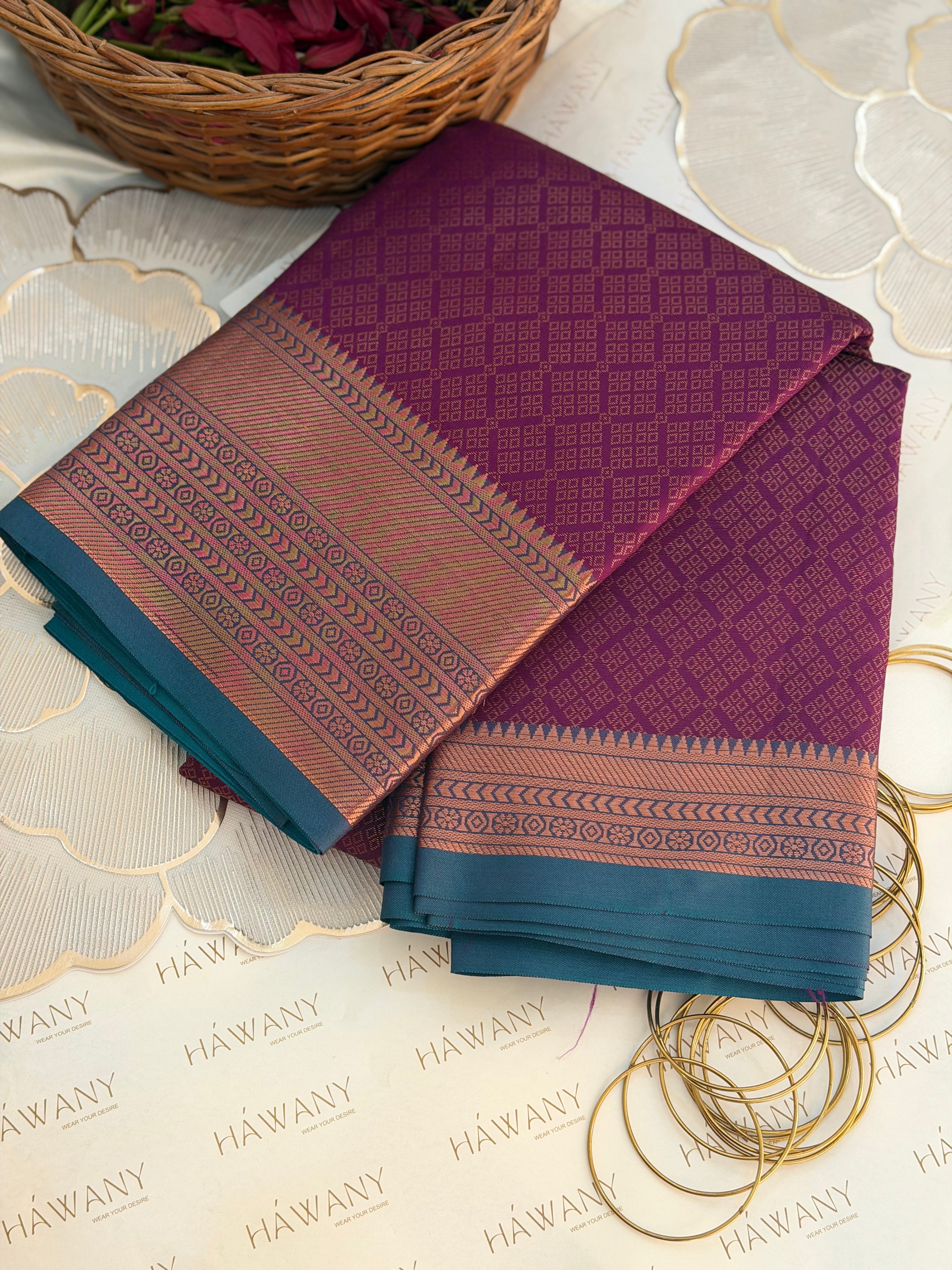 TARA- PURPLE AND PEACOCK BLUE