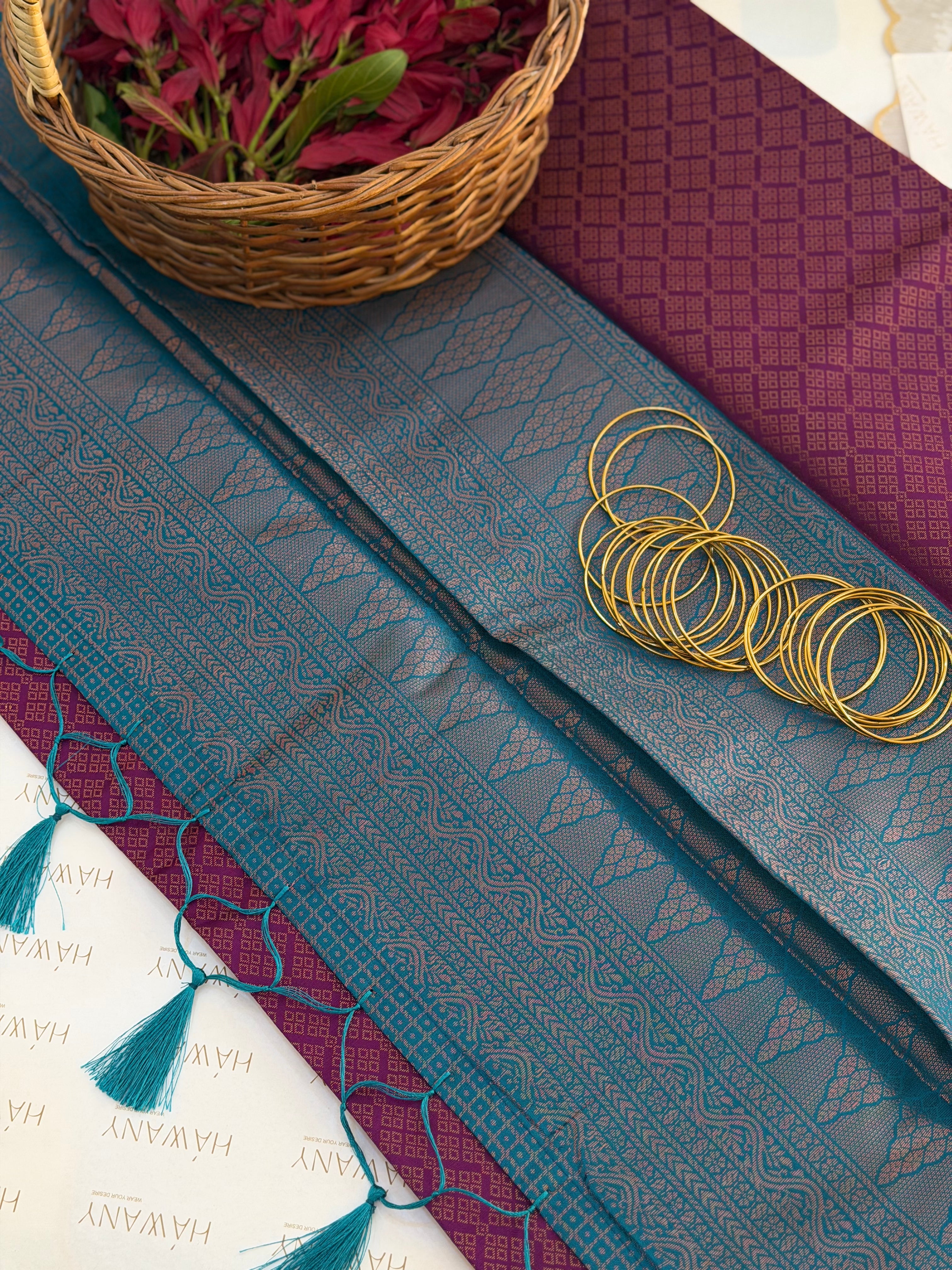 TARA- PURPLE AND PEACOCK BLUE