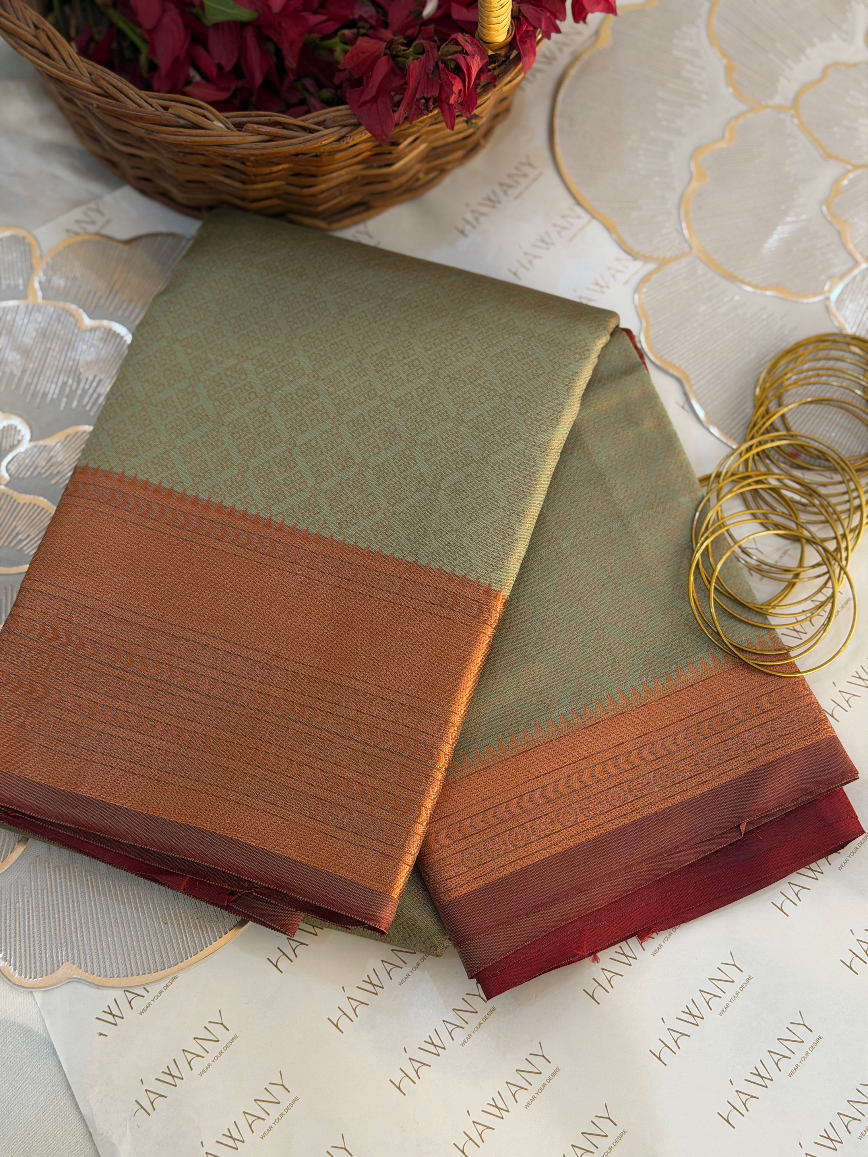 TARA- PISTA GREEN AND MAROON